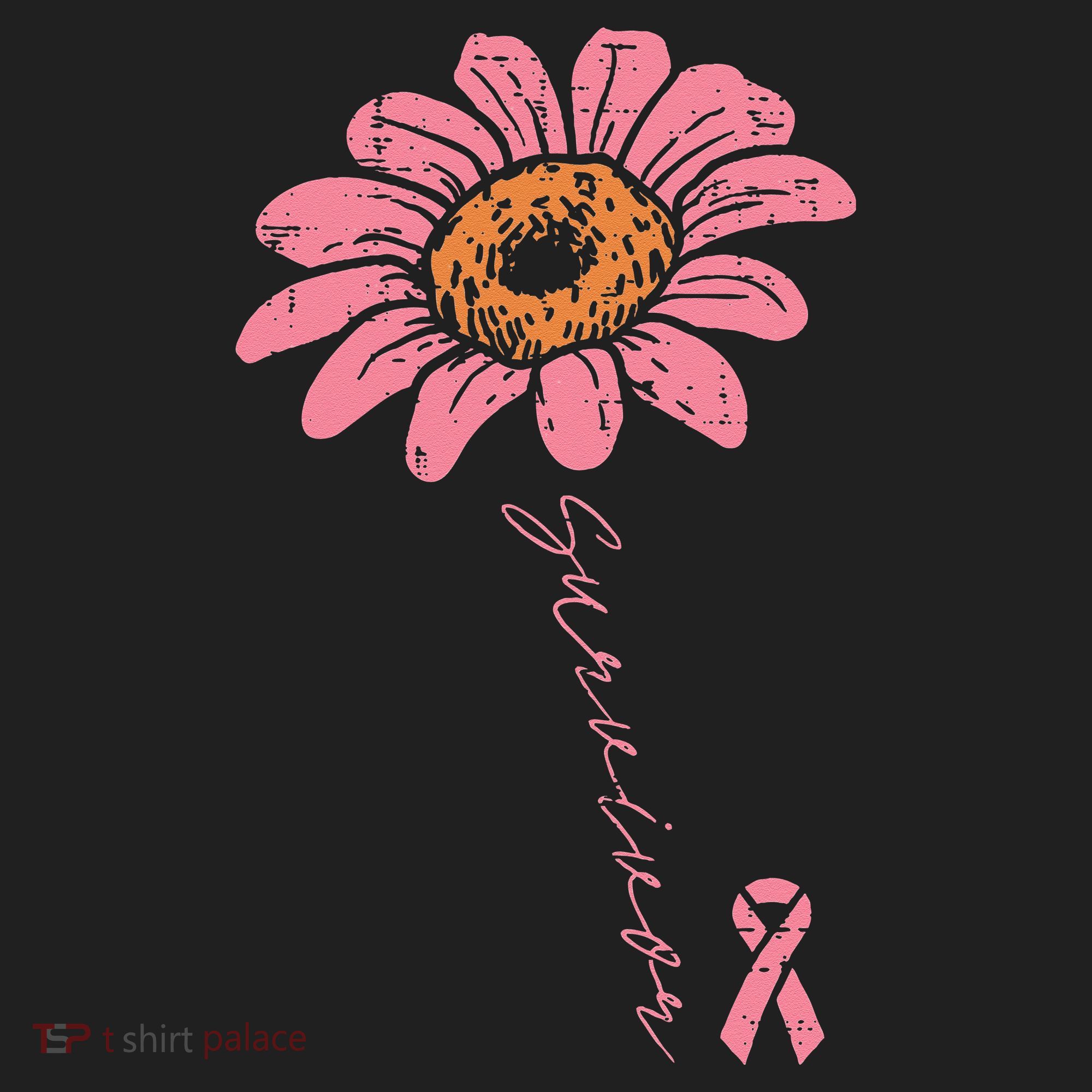 Sunflower Pink Ribbon Breast Cancer Survivor Awareness Beanie