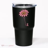 Sunflower Pink Ribbon Breast Cancer Survivor Awareness Tumbler thumb 0