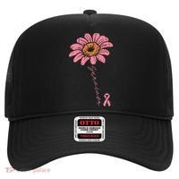 Sunflower Pink Ribbon Breast Cancer Survivor Awareness Hat thumb 0