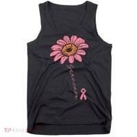 Sunflower Pink Ribbon Breast Cancer Survivor Awareness Tank Top thumb 0