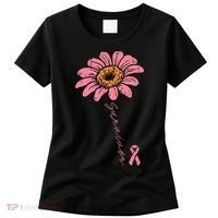 Sunflower Pink Ribbon Breast Cancer Survivor Awareness Women's T-Shirt thumb 0
