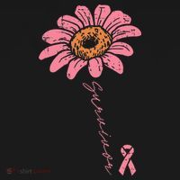 Sunflower Pink Ribbon Breast Cancer Survivor Awareness Women's T-Shirt thumb 6