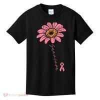 Sunflower Pink Ribbon Breast Cancer Survivor Awareness Kids T-Shirt thumb 0