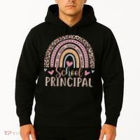 School Principal Rainbow Leopard Funny School Principal Hoodie thumb 2