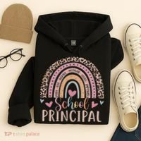 School Principal Rainbow Leopard Funny School Principal Hoodie thumb 4