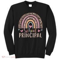 School Principal Rainbow Leopard Funny School Principal Sweatshirt thumb 0