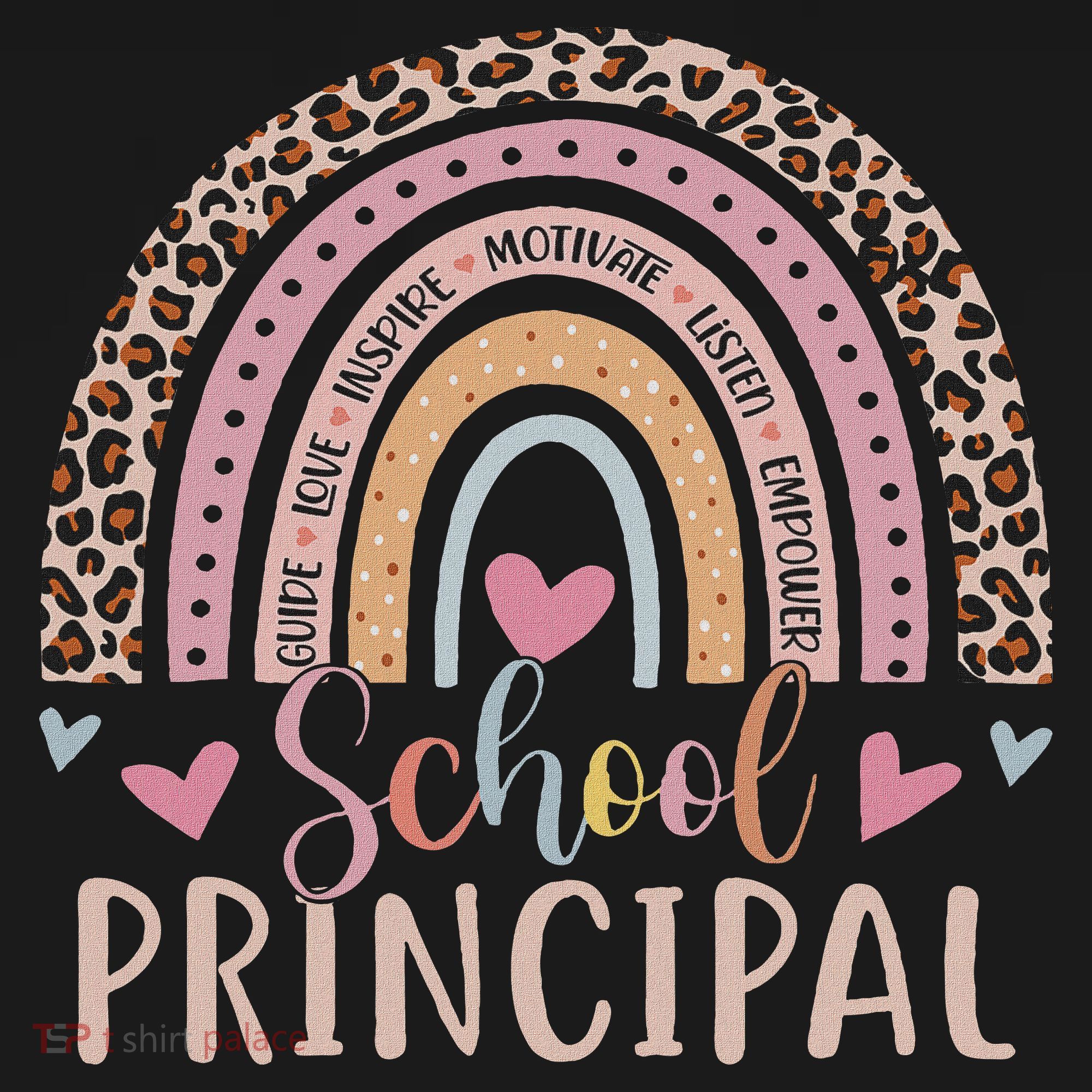 School Principal Rainbow Leopard Funny School Principal Sweatshirt
