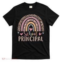 School Principal Rainbow Leopard Funny School Principal T-Shirt thumb 0