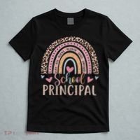 School Principal Rainbow Leopard Funny School Principal T-Shirt thumb 5