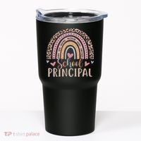 School Principal Rainbow Leopard Funny School Principal Tumbler thumb 0