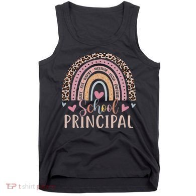 School Principal Rainbow Leopard Funny School Principal Tank Top
