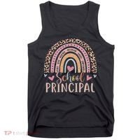 School Principal Rainbow Leopard Funny School Principal Tank Top thumb 0