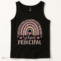 School Principal Rainbow Leopard Funny School Principal Tank Top thumb 2