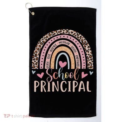 School Principal Rainbow Leopard Funny School Principal Golf Towel