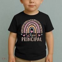 School Principal Rainbow Leopard Funny School Principal Toddler T-Shirt thumb 2