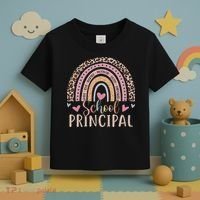School Principal Rainbow Leopard Funny School Principal Toddler T-Shirt thumb 3