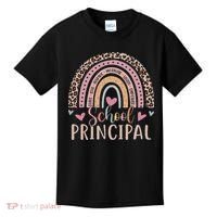 School Principal Rainbow Leopard Funny School Principal Kids T-Shirt thumb 0