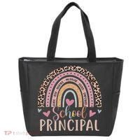 School Principal Rainbow Leopard Funny School Principal Tote Bag thumb 0