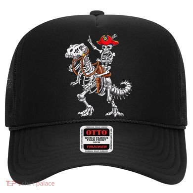 Skeleton Pirate Riding Skeleton Dinosaur Halloween Costume Hat