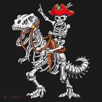 Skeleton Pirate Riding Skeleton Dinosaur Halloween Costume Visor thumb 3