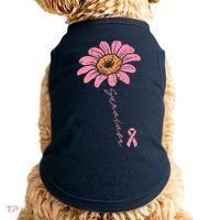 Sunflower Pink Ribbon Breast Cancer Survivor Awareness Doggie Tank thumb 0
