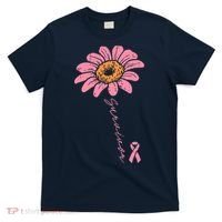 Sunflower Pink Ribbon Breast Cancer Survivor Awareness T-Shirt thumb 0