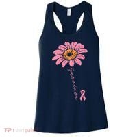 Sunflower Pink Ribbon Breast Cancer Survivor Awareness Women's Tank Top thumb 0