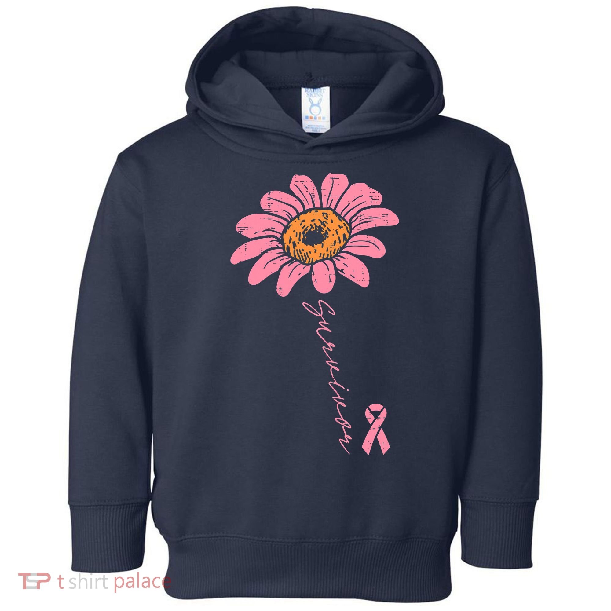 Sunflower Pink Ribbon Breast Cancer Survivor Awareness Toddler Hoodie