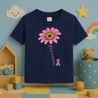 Sunflower Pink Ribbon Breast Cancer Survivor Awareness Toddler T-Shirt thumb 3