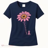 Sunflower Pink Ribbon Breast Cancer Survivor Awareness Women's T-Shirt thumb 0