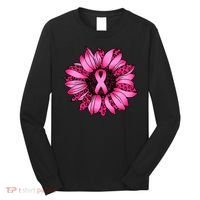 Sunflower Pink Ribbon Breast Cancer Awareness Long Sleeve Shirt thumb 0