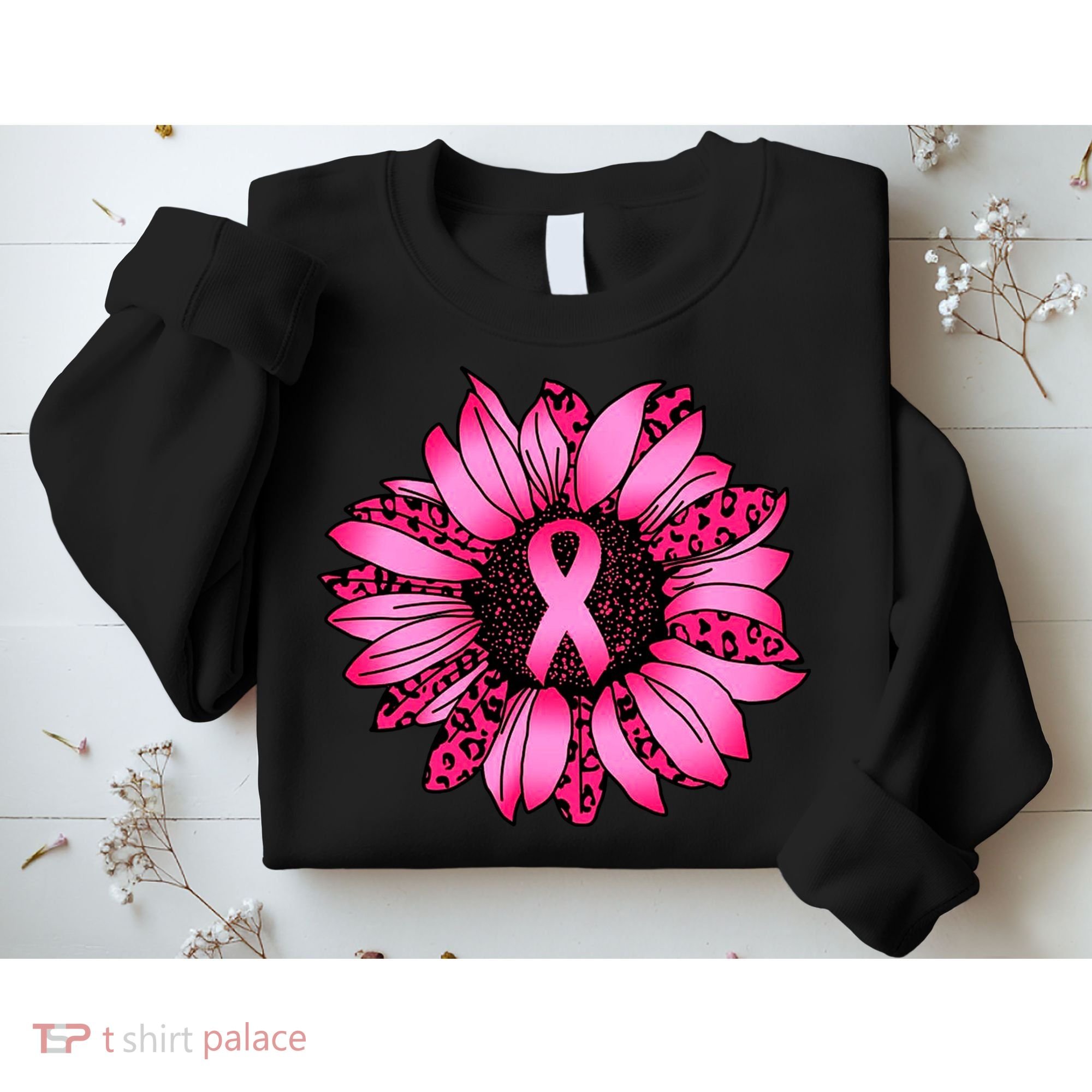 Sunflower Pink Ribbon Breast Cancer Awareness Sweatshirt