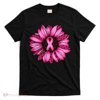 Sunflower Pink Ribbon Breast Cancer Awareness T-Shirt thumb 0