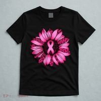 Sunflower Pink Ribbon Breast Cancer Awareness T-Shirt thumb 5