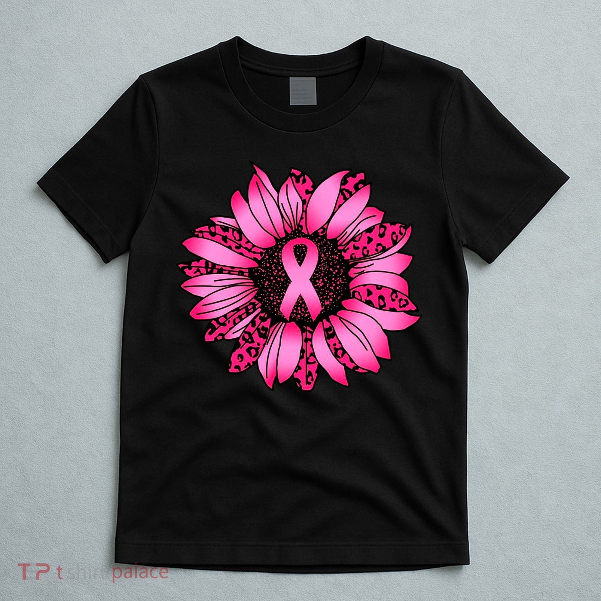 Sunflower Pink Ribbon Breast Cancer Awareness T-Shirt