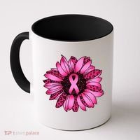 Sunflower Pink Ribbon Breast Cancer Awareness Coffee Mug thumb 0