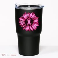 Sunflower Pink Ribbon Breast Cancer Awareness Tumbler thumb 0