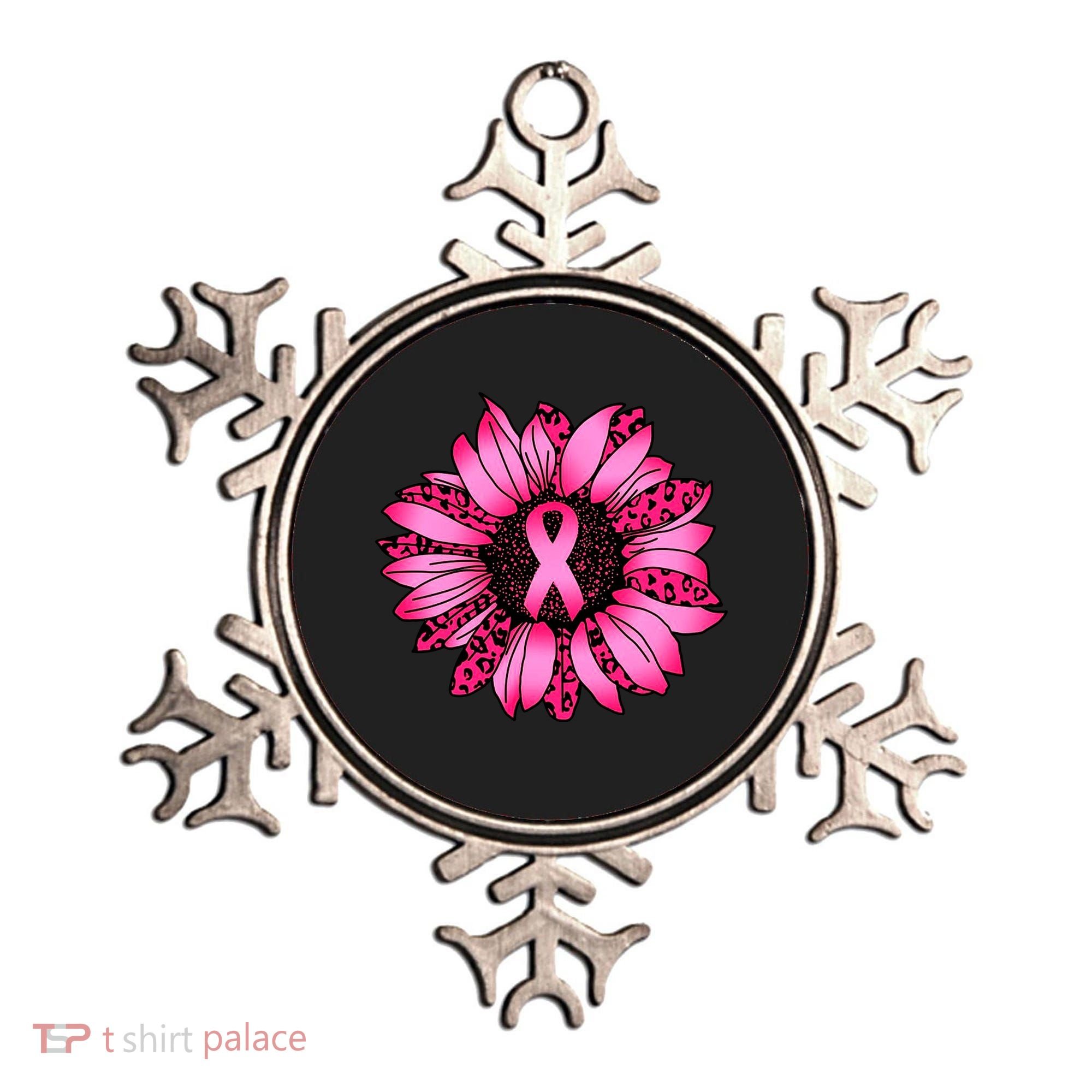 Sunflower Pink Ribbon Breast Cancer Awareness Ornament