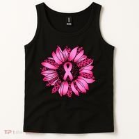 Sunflower Pink Ribbon Breast Cancer Awareness Tank Top thumb 2