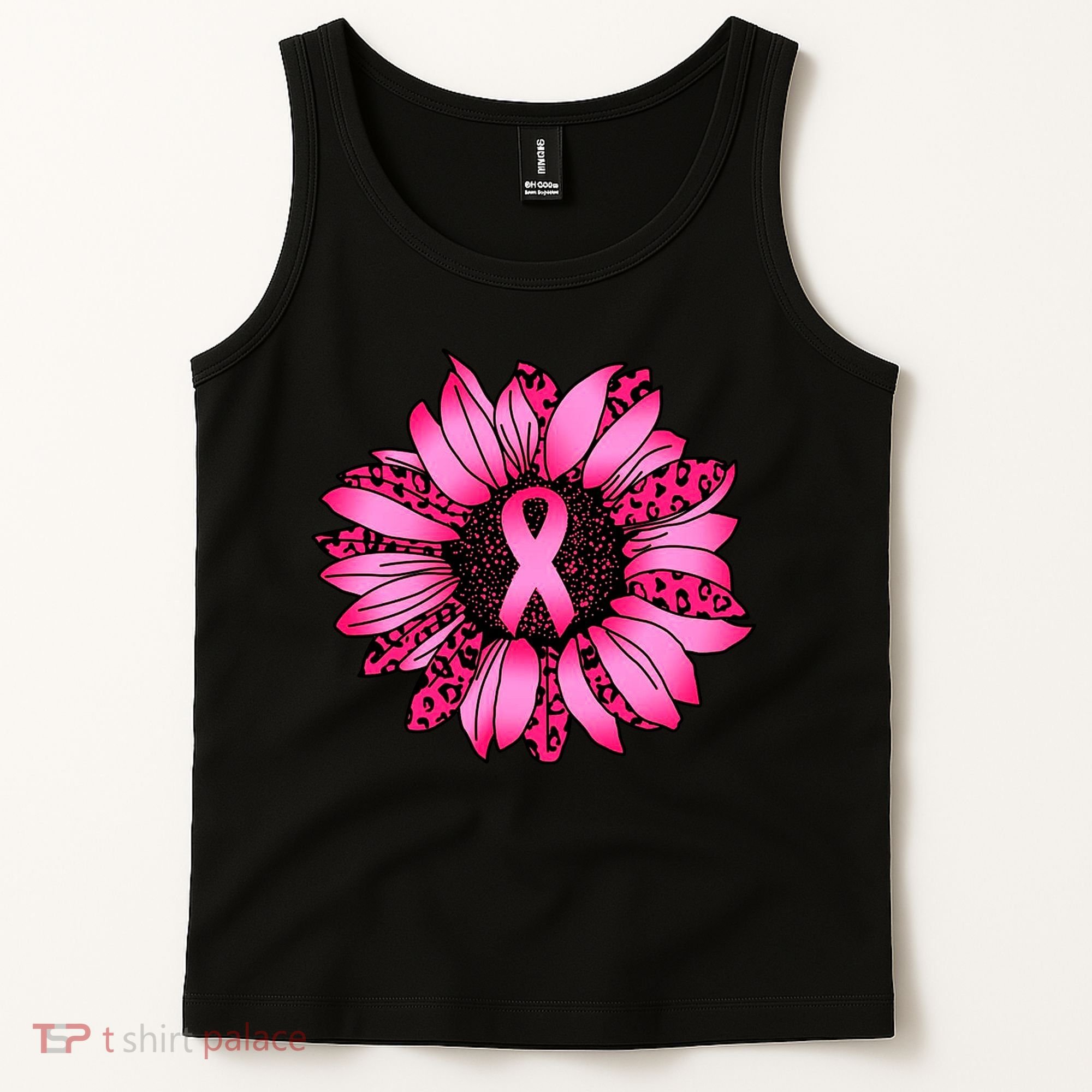 Sunflower Pink Ribbon Breast Cancer Awareness Tank Top