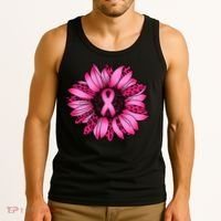 Sunflower Pink Ribbon Breast Cancer Awareness Tank Top thumb 3