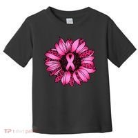 Sunflower Pink Ribbon Breast Cancer Awareness Toddler T-Shirt thumb 0
