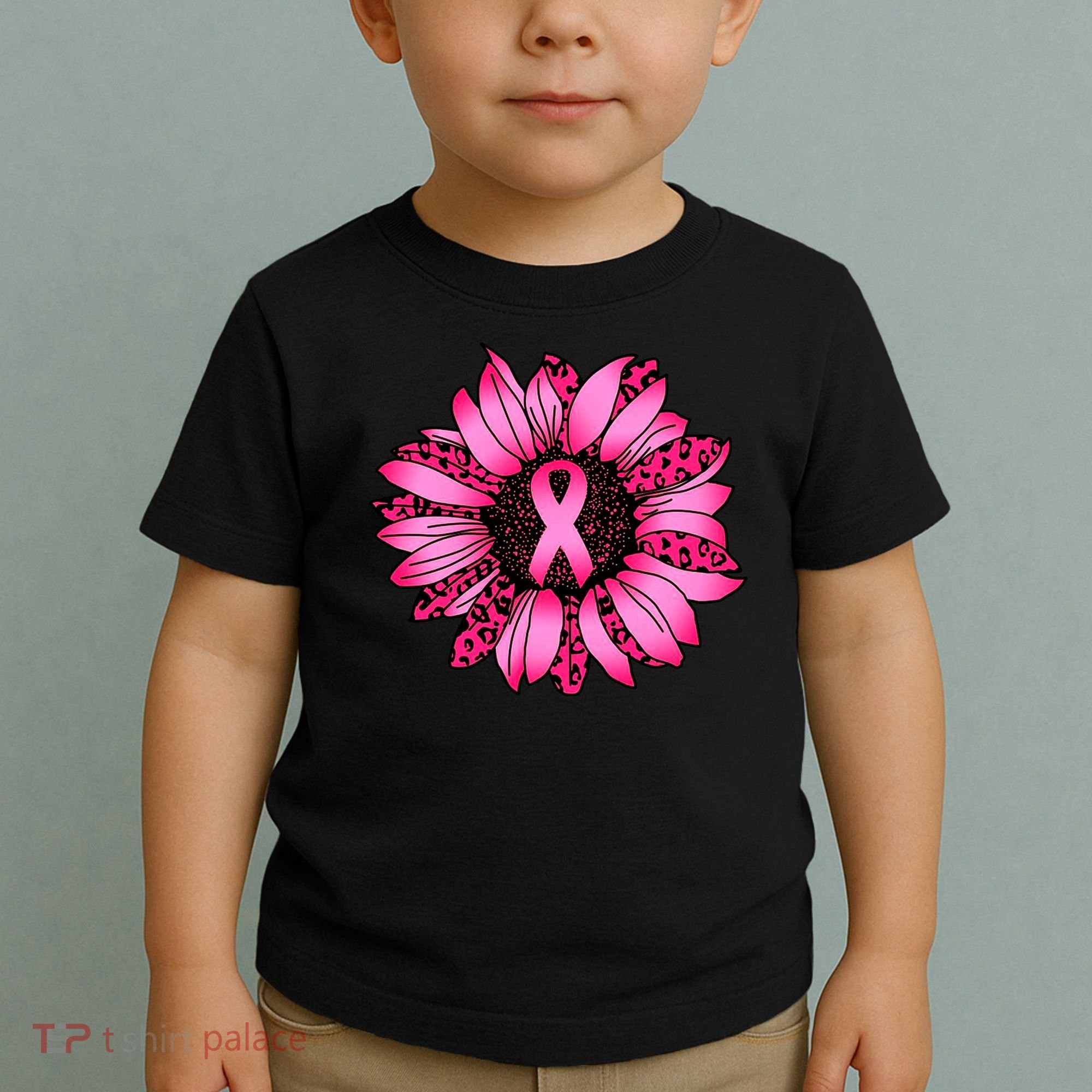 Sunflower Pink Ribbon Breast Cancer Awareness Toddler T-Shirt