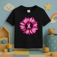 Sunflower Pink Ribbon Breast Cancer Awareness Toddler T-Shirt thumb 3