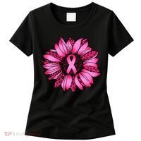 Sunflower Pink Ribbon Breast Cancer Awareness Women's T-Shirt thumb 0