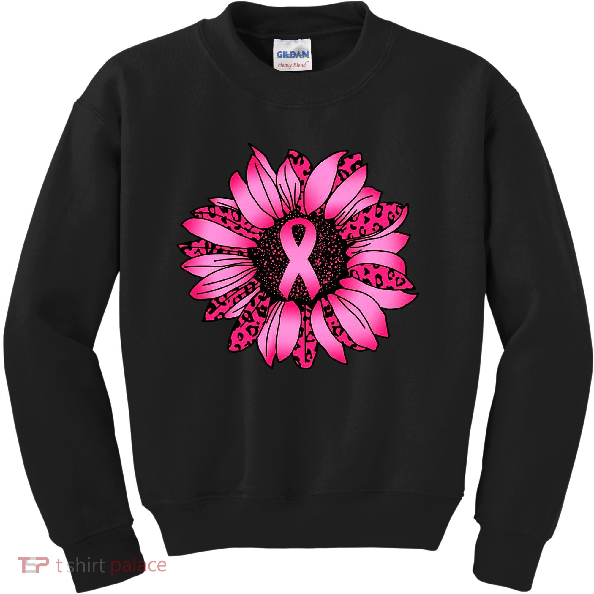 Sunflower Pink Ribbon Breast Cancer Awareness Kids Sweatshirt