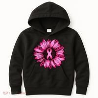 Sunflower Pink Ribbon Breast Cancer Awareness Kids Hoodie thumb 0