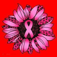 Sunflower Pink Ribbon Breast Cancer Awareness Santa Hat thumb 1