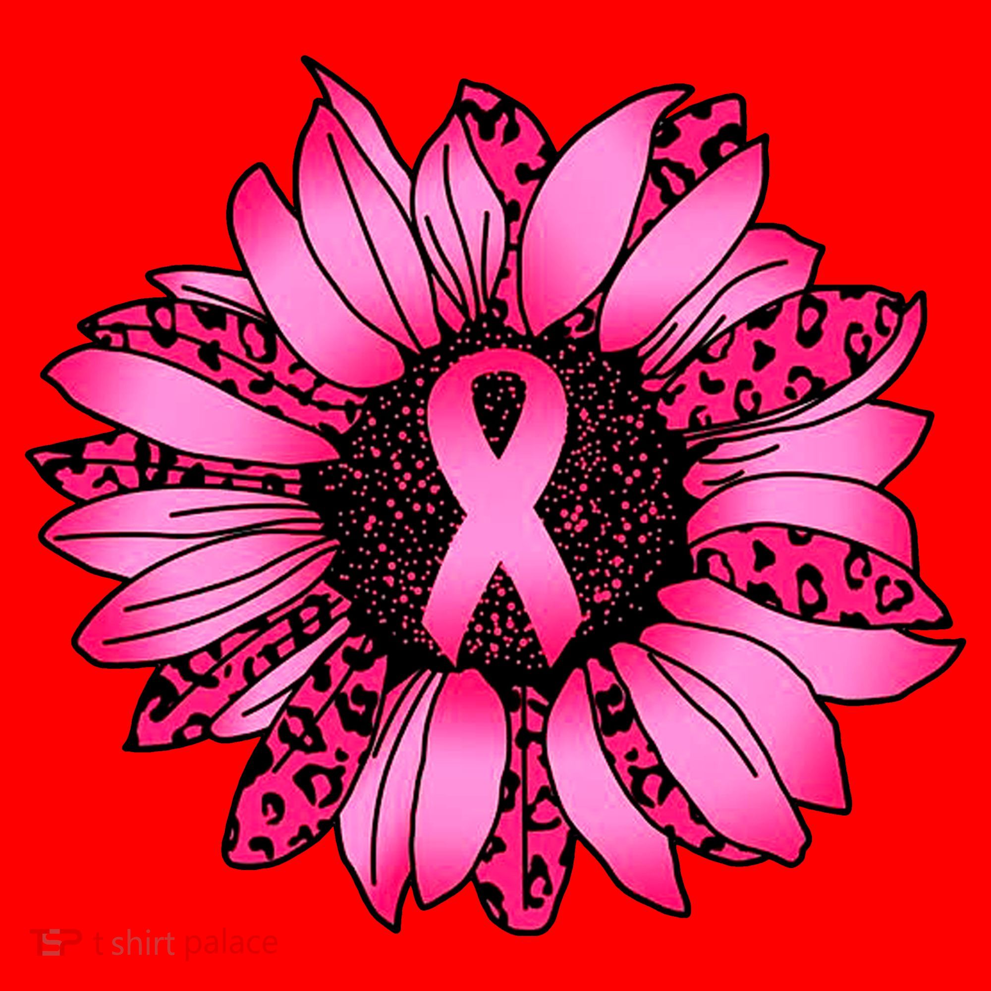 Sunflower Pink Ribbon Breast Cancer Awareness Santa Hat