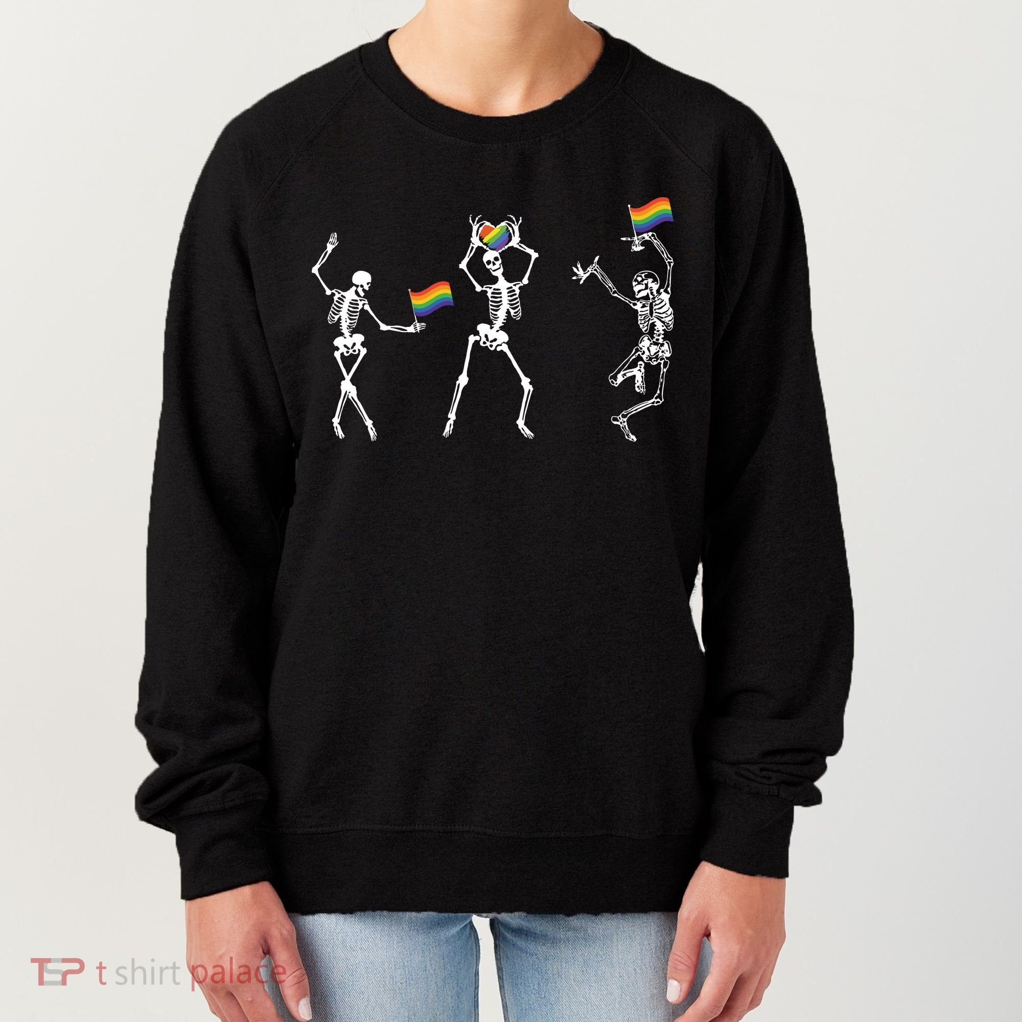 Skeleton Pride Rainbow Lgbtq Funny Pride. Women's Sweatshirt